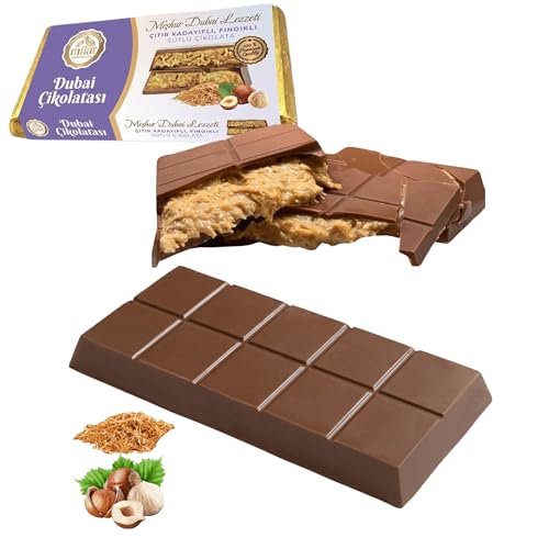 185g Haselnuss Dubai Schokolade im Premium-Paket | Haselnusscreme Dubai Schokolade | Handmade Dubai Schokolade kaufen | Die Dubai Schokolade (185g Dubai Haselnüsse Schokolade) von Bodesa Valore