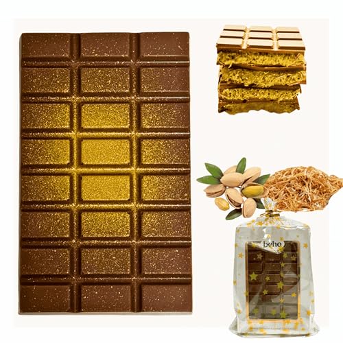 Dubai Schokolade mit Pistazien & Kunafeh | Premium Pistazien Schokolade | Handgefertigte Kadayif Schokolade | Exklusive Geschenkidee, Dubai chocolate,Dubai choco (Gold Edition 1 Stück 200g) von Bodesa Valore