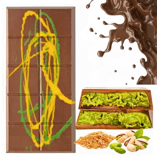 200g Dubai Schokolade mit Pistazien & Kunafeh | Premium Pistazien Schokolade | Handgefertigte Kadayif Schokolade | Exklusive Geschenkidee, Dubai chocolate,Dubai choco (200g Dubai Schokolade) von Bodesa Valore
