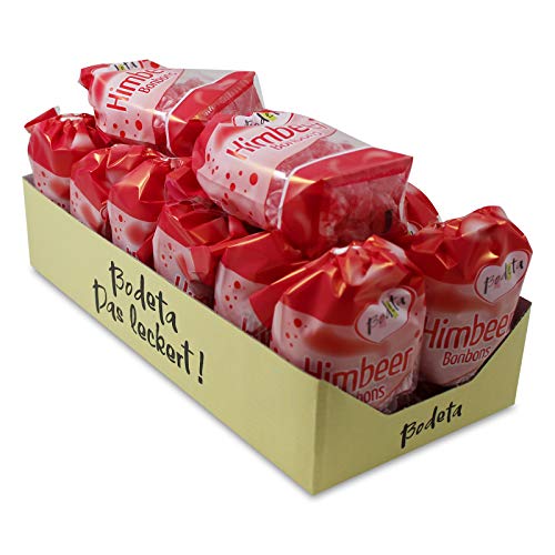 14er Pack Bodeta Himbeer Bonbons (14 x 200 g) im Bodenbeutel, Himbeerbonbons, Lutschbonbons von FUFSAWS