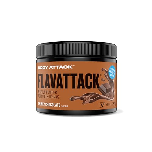 Body Attack Flavattack®, Chunky Chocolate, 250g / 83 Portionen-intensives Geschmackspulver für Hot & Cold und zum Backen, palmöl-, aspartam- & glutenfrei, Made in Germany von Body Attack Sports Nutrition