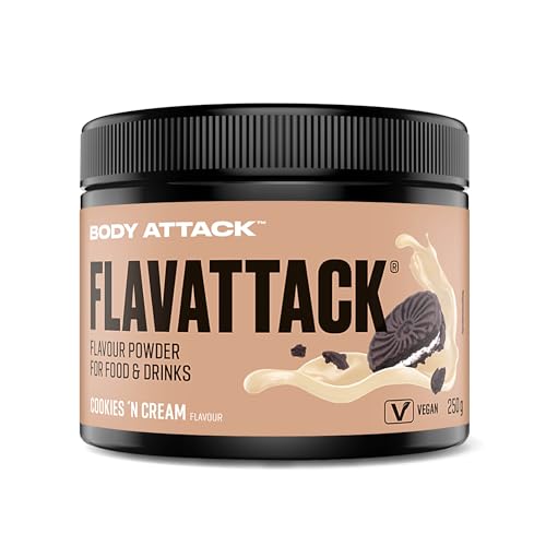 Body Attack FlavTASTIC®, Cookies n Cream, 250g / 83 Portionen-intensives Geschmackspulver für Hot & Cold und zum Backen, palmöl-, aspartam- & glutenfrei***, Made in Germany von Body Attack Sports Nutrition