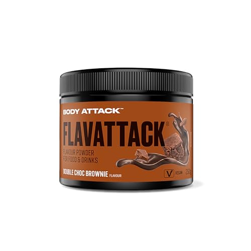 Body Attack FlavTASTIC®, Double Choc Brownie, 250g / 83 Portionen-intensives Geschmackspulver für Hot & Cold und zum Backen, palmöl-, aspartam- & glutenfrei***, Made in Germany von Body Attack Sports Nutrition