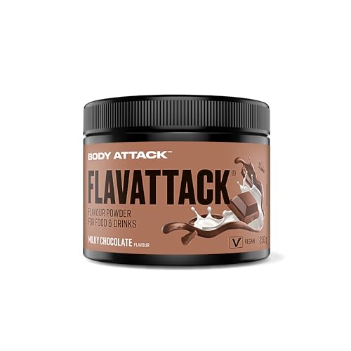 Body Attack FlavTASTIC®, Milky Chocolate, 250g / 83 Portionen-intensives Geschmackspulver für Hot & Cold und zum Backen, palmöl-, aspartam- & glutenfrei***, Made in Germany von Body Attack Sports Nutrition