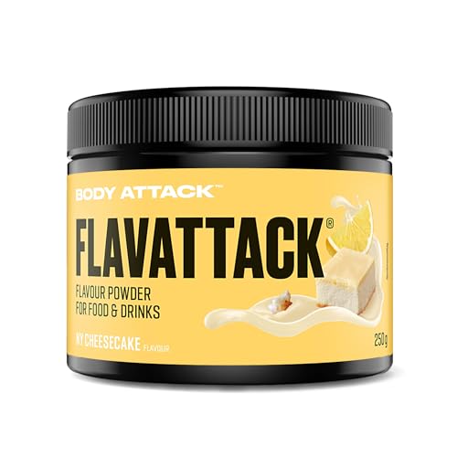 Body Attack FlavTASTIC®, NY Cheesecake, 250g / 83 Portionen-intensives Geschmackspulver für Hot & Cold und zum Backen, palmöl-, aspartam- & glutenfrei***, Made in Germany von Body Attack Sports Nutrition