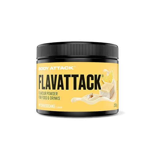 Body Attack FlavTASTIC®, NY Cheesecake, 250g / 83 Portionen-intensives Geschmackspulver für Hot & Cold und zum Backen, palmöl-, aspartam- & glutenfrei***, Made in Germany von Body Attack Sports Nutrition