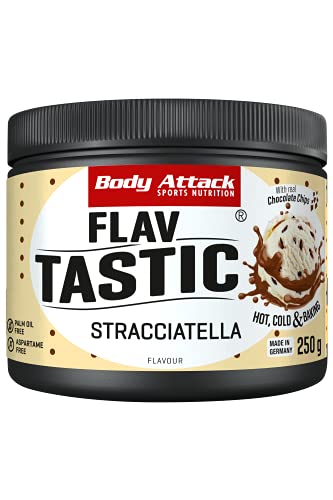 Body Attack FlavTASTIC®, Stracciatella, 250g / 83 Portionen-intensives Geschmackspulver für Hot & Cold und zum Backen, palmöl-, aspartam- & glutenfrei***, Made in Germany von Body Attack Sports Nutrition