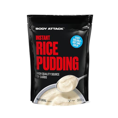 Body Attack Rice Pudding Neutral, 3 kg - Veganer Reispudding für Frühstück & Pre-Workout Snack - Hochwertige Energiequelle dank komplexer Kohlenhydrate - leicht verdaulich von Body Attack