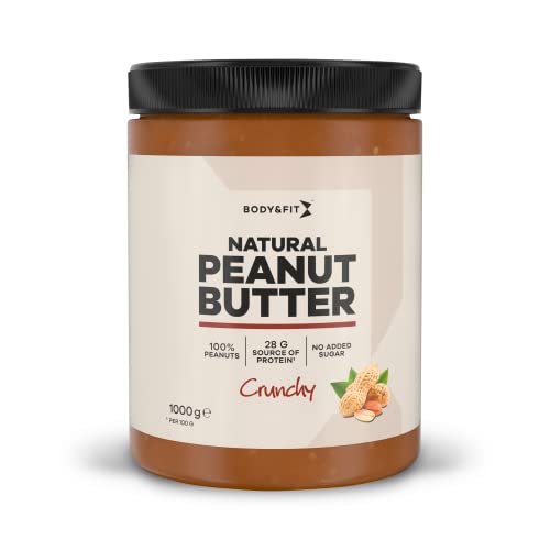 Body & Fit Natural Peanut Butter Erdnussbutter (Crunchy, 1000 gramm) von Body & Fit