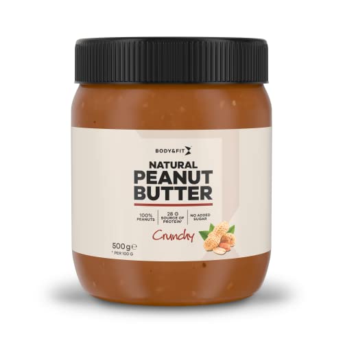 Body & Fit Natural Peanut Butter Erdnussbutter (Crunchy, 500 gramm) von Body & Fit