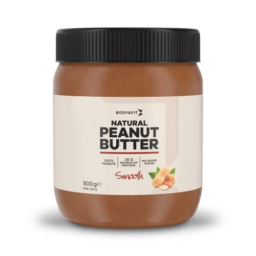 Body & Fit Natural Peanut Butter Erdnussbutter (Smooth, 500 gramm) von Body & Fit