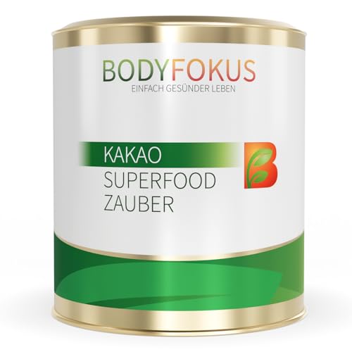 BodyFokus Kakao Superfood Zauber | köstliches Kakaogetränk mit Gewürzen und Pflanzenstoffen - 74% Kakaoanteil - 12% Polyphenole im Kakaobohnenextrakt von BodyFokus
