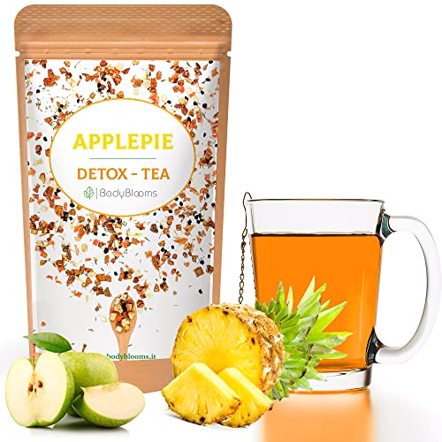 Bodyblooms detox tee zum entgiften natürliches ohne grüner tee mit Apfel und Ananas. Kräutertee/Tee lose mit harntreibender Wirkung ideal komme tee geschenk. Entwässerungstee/abnehmen tee ab 100gr von Bodyblooms