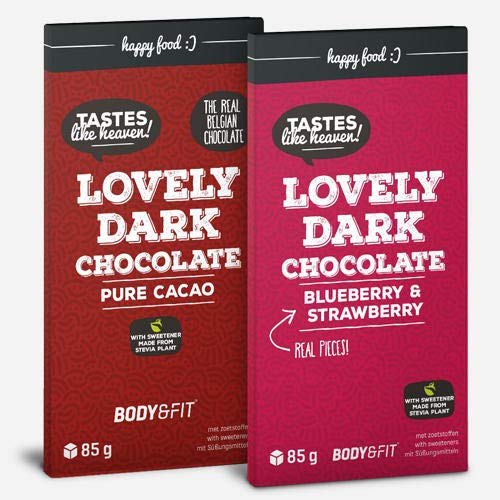 Body & Fit Smart Chocolate mit Stevia Extrakt Zartbitter 1 riegel (85 gramm) von Body & Fit