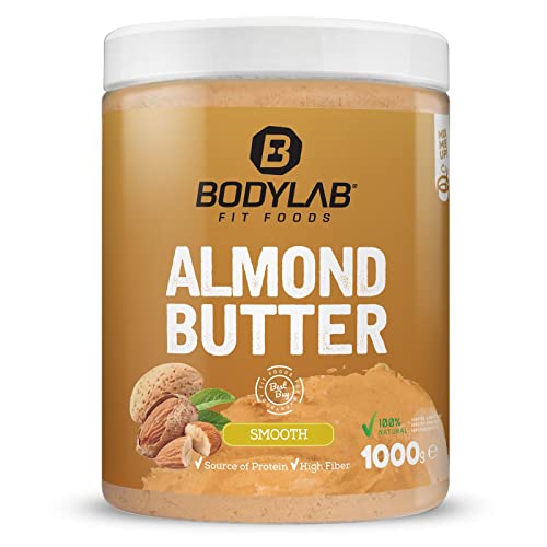 Bodylab24 Almond Butter 1kg smooth, Mandelbutter, 100% Mandeln keine weiteren Zusätze, ideal als Brot-Aufstrich oder zu Pancakes, Porridge & Co, vegan von Bodylab24