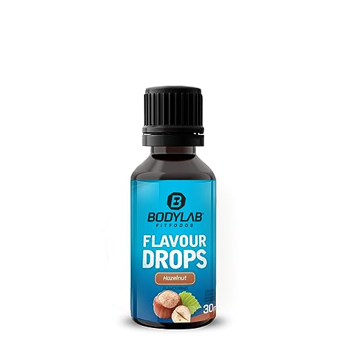 Bodylab24 Flavour Drops 30ml Haselnuss, Kalorienfreie, Zuckerfreie & Fettfreie Aroma-Tropfen, Flavdrops zum Süßen von Lebensmitteln, Kaffee Sirup, Geschmackstropfen ohne Künstliche Farbstoffe von Bodylab24