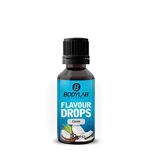 Bodylab24 Flavour Drops 30ml Kokos, Kalorienfreie, Zuckerfreie & Fettfreie Aroma-Tropfen, Flavdrops zum Süßen von Lebensmitteln, Kaffee Sirup, Geschmackstropfen ohne Künstliche Farbstoffe von Bodylab24