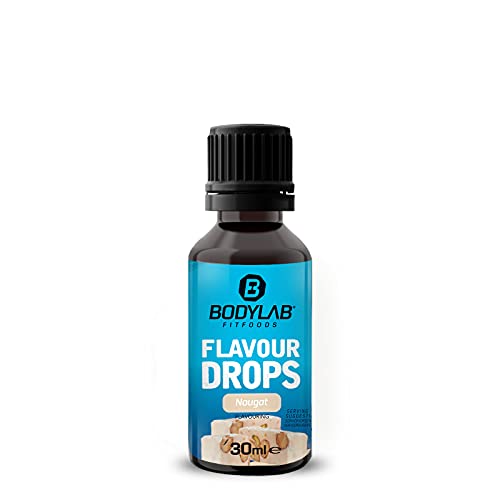 Bodylab24 Flavour Drops 30ml Nougat, Kalorienfreie, Zuckerfreie & Fettfreie Aroma-Tropfen, Flavdrops zum Süßen von Lebensmitteln, Kaffee Sirup, Geschmackstropfen ohne Künstliche Farbstoffe von Bodylab24