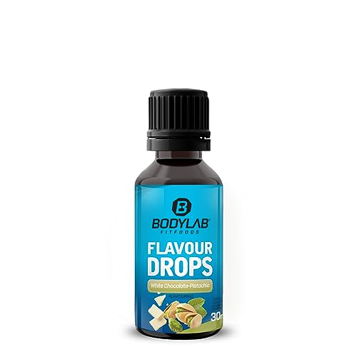 Bodylab24 Flavour Drops 30ml Weiße Schokolade-Pistazie, Kalorienfreie, Zuckerfreie & Fettfreie Aroma-Tropfen, Flavdrops zum Süßen von Lebensmitteln, Geschmackstropfen ohne Künstliche Farbstoffe von Bodylab24