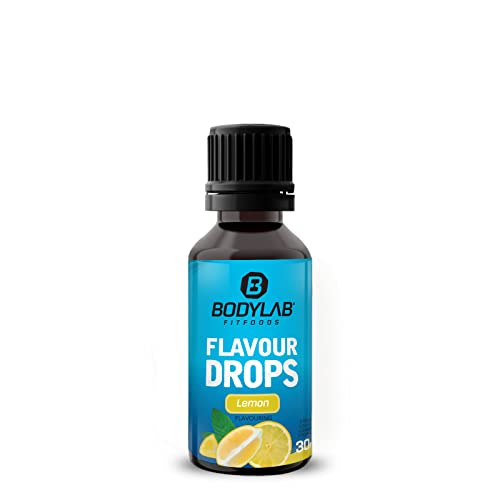 Bodylab24 Flavour Drops 30ml Zitrone, Kalorienfreie, Zuckerfreie & Fettfreie Aroma-Tropfen, Flavdrops zum Süßen von Lebensmitteln, Kaffee Sirup, Geschmackstropfen ohne Künstliche Farbstoffe von Bodylab24