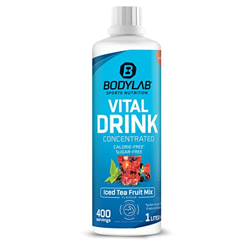 Bodylab24 Vital Drink Concentrated Eistee-Fruchtmix 1000ml, Getränkekonzentrat zuckerfrei, Zero Sirup, mit Vitaminen und L-Carnitin, Sportgetränk mit wenig Kalorien Bodylab24 Vital Drink Concentrated Eistee-Fruchtmix 1000ml, Getränkekonzentrat zuckerfrei, Zero Sirup, mit Vitaminen und L-Carnitin, Sportgetränk mit wenig Kalorien von Bodylab24