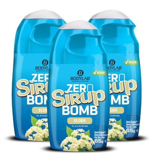 Bodylab24 ZERO Sirup BOMB Elder, 3 x 65ml, zuckerfrei und praktisch ohne Kalorien, mit nur 1kcal je 100ml Wasser-Sirup-Mischung, hochkonzentriert, für 8 l Fertiggetränk Bodylab24 ZERO Sirup BOMB Elder, 3 x 65ml, zuckerfrei und praktisch ohne Kalorien, mit nur 1kcal je 100ml Wasser-Sirup-Mischung, hochkonzentriert, für 8 l Fertiggetränk von Bodylab24