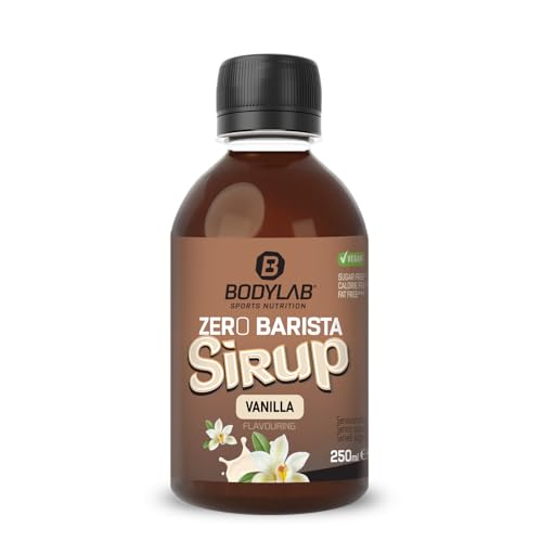 Bodylab24 Zero Barista Sirup Vanille 250ml, ohne Zucker* und Kalorien*, vegan, Geschmack und Süße für Kaffee und Co von Bodylab24