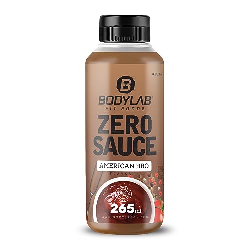 Bodylab24 Zero Sauce American BBQ 265ml, kalorienarm, nur 3-9 kcal je 15g Portion, fett- und zuckerreduziert, perfekt zum Verfeinern von Gerichten, als Sauce oder Dressing, ideal für jede Diät von Bodylab24