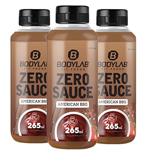 Bodylab24 Zero Sauce American BBQ 265ml / 3er Pack / nur 3-5kcal je 15g Portion / fett- und zuckerfrei / ideal für jede kalorienreduzierte Ernährungsform / perfekt als Zusatz für Saucen und Dressings von Bodylab24