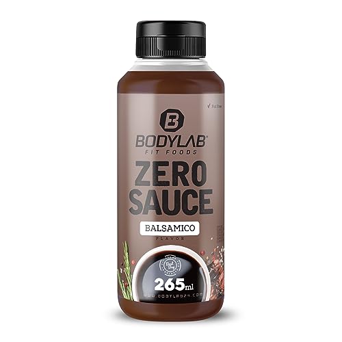 Bodylab24 Zero Sauce Balsamico 265ml, kalorienarm, nur 3-9 kcal je 15g Portion, fett- und zuckerreduziert, perfekt zum Verfeinern von Gerichten, als Sauce oder Dressing, ideal für jede Diät von Bodylab24
