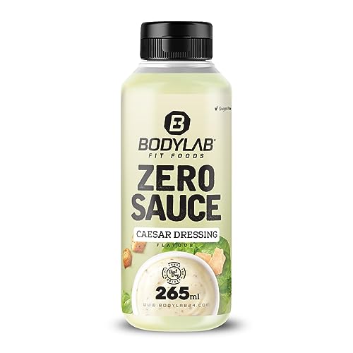 Bodylab24 Zero Sauce Caeser Dressing 265ml, kalorienarm, nur 3-9 kcal je 15g Portion, fett- und zuckerreduziert, perfekt zum Verfeinern von Gerichten, als Sauce oder Dressing, ideal für jede Diät von Bodylab24