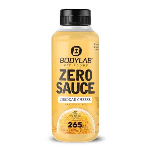 Bodylab24 Zero Sauce Cheddar Cheese 265ml, kalorienarm, nur 3-9 kcal je 15g Portion, fett- und zuckerreduziert, perfekt zum Verfeinern von Gerichten, als Sauce oder Dressing, ideal für jede Diät von Bodylab24