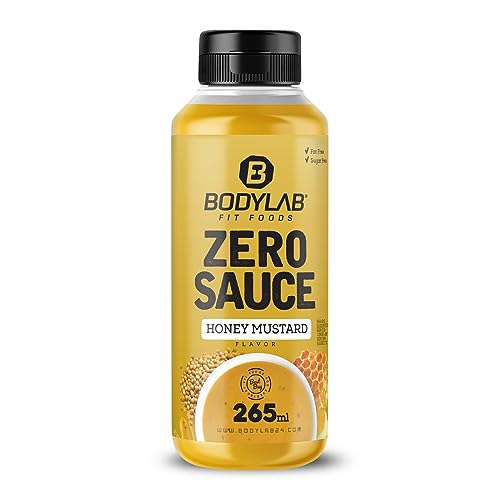 Bodylab24 Zero Sauce Honig-Senf 265ml, kalorienarm, nur 3-9 kcal je 15g Portion, fett- und zuckerreduziert, perfekt zum Verfeinern von Gerichten, als Sauce oder Dressing, ideal für jede Diät von Bodylab24