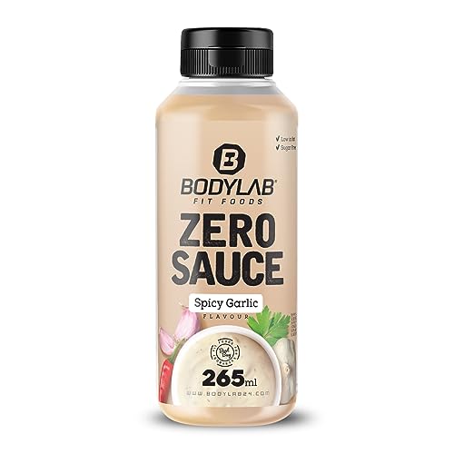 Bodylab24 Zero Sauce Spicy Garlic 265ml, kalorienarm, nur 3-9 kcal je 15g Portion, fett- und zuckerreduziert, perfekt zum Verfeinern von Gerichten, als Sauce oder Dressing, ideal für jede Diät von Bodylab24