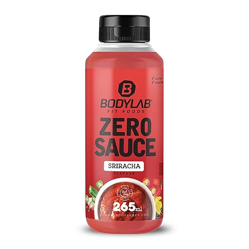 Bodylab24 Zero Sauce Sriracha 265ml, kalorienarm, nur 3-9 kcal je 15g Portion, fett- und zuckerreduziert, perfekt zum Verfeinern von Gerichten, als Sauce oder Dressing, ideal für jede Diät von Bodylab24