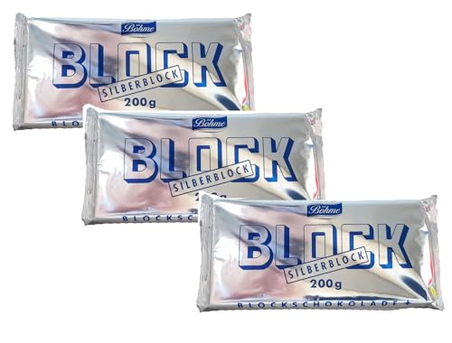 Böhme Block Silberblock Blockschokolade Vorteilspackung 3 x 200g von Böhme