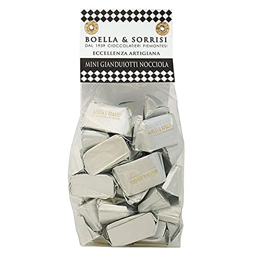 Boella & Sorrisi Gianduiotti Haselnuss Mini, Nougat Pralinen, Gianduiotto, Gianduja Nougat, glutenfrei, aus Italien, 200 g von BOELLA & SORRISI