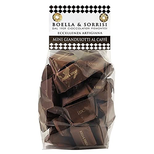 Boella & Sorrisi Gianduiotti Kaffee Mini, Nougat Pralinen, Gianduiotto, Gianduja Nougat, glutenfrei, aus Italien, 200 g von BOELLA & SORRISI