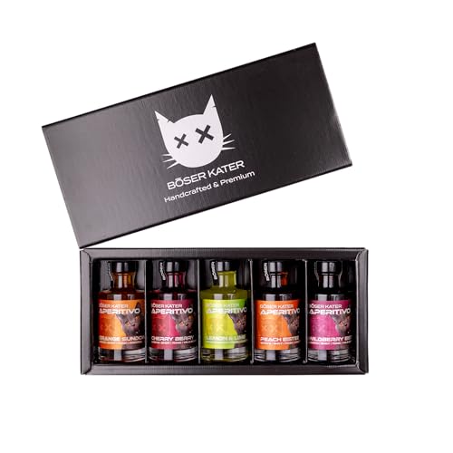 Böser Kater Aperitivo Tasting Set | 5 fruchtige Geschmacksrichtungen | Aperitif Likör | Ideal als Spritz oder Tonic Cocktail | Perfekte Geschenkidee | 5x 0,1l 15% Vol. Böser Kater Aperitivo Tasting Set | 5 fruchtige Geschmacksrichtungen | Aperitif Likör | Ideal als Spritz oder Tonic Cocktail | Perfekte Geschenkidee | 5x 0,1l 15% Vol. von Böser Kater