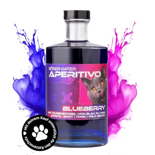 BÖSER KATER Blueberry Aperitivo mit Farbwechsel | Fruchtiger Heidelbeeren Likör | Farbwechseleffekt von Blau zu Violett | Erfrischender Aperitif | Ideal als Spritz & Tonic Cocktail 0,5l 15% Vol BÖSER KATER Blueberry Aperitivo mit Farbwechsel | Fruchtiger Heidelbeeren Likör | Farbwechseleffekt von Blau zu Violett | Erfrischender Aperitif | Ideal als Spritz & Tonic Cocktail 0,5l 15% Vol von Böser Kater