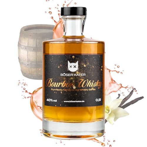 Böser Kater Bourbon Whisky, das perfekte Geschenk für jeden Anlass, einzigartig vollmundiger Geschmack, Noten von Karamell, Honig & Vanille, 0,5l - 40% Vol. von Böser Kater