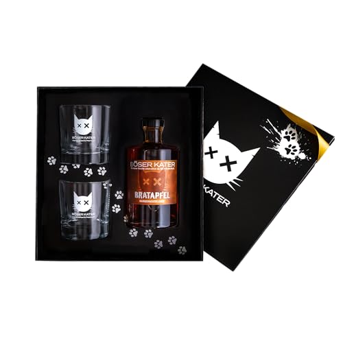 BÖSER KATER Bratapfel Likör Geschenkset mit 2 Gläsern | Fruchtig würziger Winterapfel Liqueur | Für den puren Genuss & für spannende Cocktails | Geschenkidee zu Weihnachten | Handgemacht 0,5l 20% Vol. BÖSER KATER Bratapfel Likör Geschenkset mit 2 Gläsern | Fruchtig würziger Winterapfel Liqueur | Für den puren Genuss & für spannende Cocktails | Geschenkidee zu Weihnachten | Handgemacht 0,5l 20% Vol. von Böser Kater