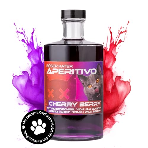 BÖSER KATER Cherry Berry Aperitivo | Farbwechsel Effekt von Lila zu Rot durch Tonic oder Secco | Kirsche Beeren Frucht Likör | Ideal als Spritz oder Cocktail | Perfekte Geschenkidee 0,5l 15% Vol. BÖSER KATER Cherry Berry Aperitivo | Farbwechsel Effekt von Lila zu Rot durch Tonic oder Secco | Kirsche Beeren Frucht Likör | Ideal als Spritz oder Cocktail | Perfekte Geschenkidee 0,5l 15% Vol. von Böser Kater