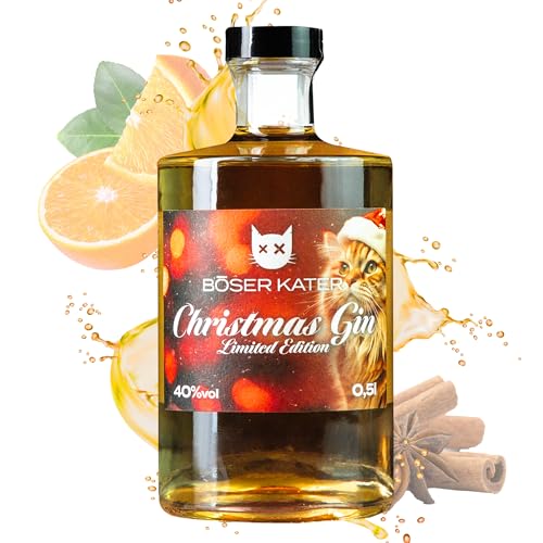 Böser Kater Christmas Gin | Zimt, Orange & Honig | Limitiert & Handgemacht | Winterlich würzige Geschmacksnoten | Das perfekte Geschenk für Katzen- & Ginliebhaber | Weihnachts-Gin 0,5l 40% Böser Kater Christmas Gin | Zimt, Orange & Honig | Limitiert & Handgemacht | Winterlich würzige Geschmacksnoten | Das perfekte Geschenk für Katzen- & Ginliebhaber | Weihnachts-Gin 0,5l 40% von Böser Kater