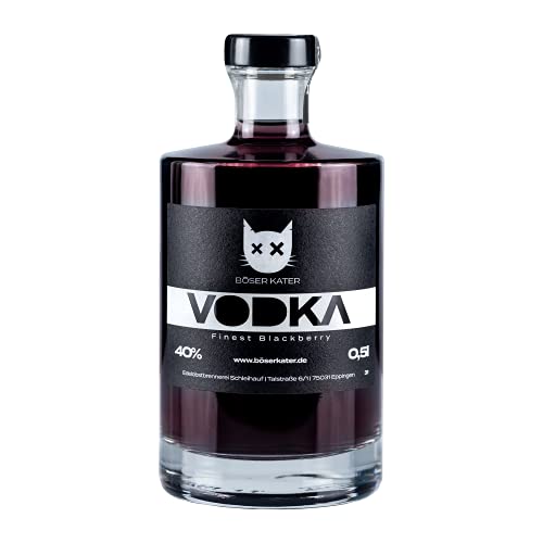 Böser Kater Blackberry Vodka | Fruchtiger Beeren-Geschmack | Perfekt für spannende Cocktails | Handgemacht in Deutschland | Die perfekte Geschenkidee | 0,5l 40% Vol von Böser Kater