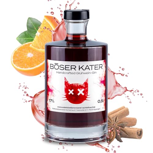 Böser Kater Glühwein Gin - Heiße Mieze, Glühpunsch trifft Gin, Ideal für winterliche Cocktails mit Geschmack, Die perfekte Geschenkidee, Handgemacht mit kleiner Auflage, 0,5l 17% Vol Böser Kater Glühwein Gin - Heiße Mieze, Glühpunsch trifft Gin, Ideal für winterliche Cocktails mit Geschmack, Die perfekte Geschenkidee, Handgemacht mit kleiner Auflage, 0,5l 17% Vol von Böser Kater