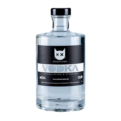 Böser Kater Premium Vodka | Milder Geschmack | Handgemacht in Deutschland | Perfekt für Cocktails | Kleine Auflagen | Die perfekte Geschenkidee | 0,5l 40% Vol von Böser Kater