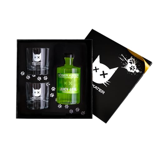 BÖSER KATER Juicy Lime Geschenkset mit 2 Gläsern | Erfrischend fruchtiger Limetten Likör | Perfekt als Spritz Aperitif & spannende Cocktails | Besondere Geschenkidee | Handgemacht 0,5l 17% Vol. BÖSER KATER Juicy Lime Geschenkset mit 2 Gläsern | Erfrischend fruchtiger Limetten Likör | Perfekt als Spritz Aperitif & spannende Cocktails | Besondere Geschenkidee | Handgemacht 0,5l 17% Vol. von Böser Kater