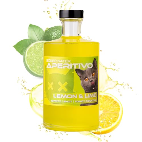 Böser Kater Lemon & Lime Aperitivo | Frucht Likör | Zitronen Limetten Geschmack | Fruchtig-frischer Zitrus Aperitif | Ideal als Spritz oder Tonic Cocktail | Perfekte Geschenkidee | 0,5l 15% Vol. Böser Kater Lemon & Lime Aperitivo | Frucht Likör | Zitronen Limetten Geschmack | Fruchtig-frischer Zitrus Aperitif | Ideal als Spritz oder Tonic Cocktail | Perfekte Geschenkidee | 0,5l 15% Vol. von Böser Kater