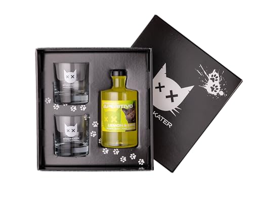 BÖSER KATER Lemon & Lime Aperitivo Geschenkset mit 2 Gläsern | Frucht Likör | Zitronen Limetten Geschmack | Zitrus Aperitif | Ideal als Spritz oder Tonic Cocktail | Geschenkidee | 0,5l 15% Vol. BÖSER KATER Lemon & Lime Aperitivo Geschenkset mit 2 Gläsern | Frucht Likör | Zitronen Limetten Geschmack | Zitrus Aperitif | Ideal als Spritz oder Tonic Cocktail | Geschenkidee | 0,5l 15% Vol. von Böser Kater
